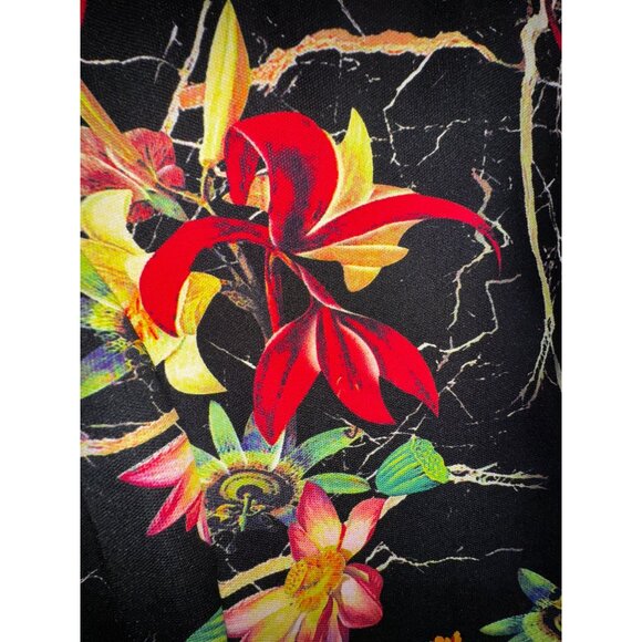 Floral Print Top By CQ By CQ -Large Polyester & Spandex Multi-Color Short Sleeve - Picture 5 of 9